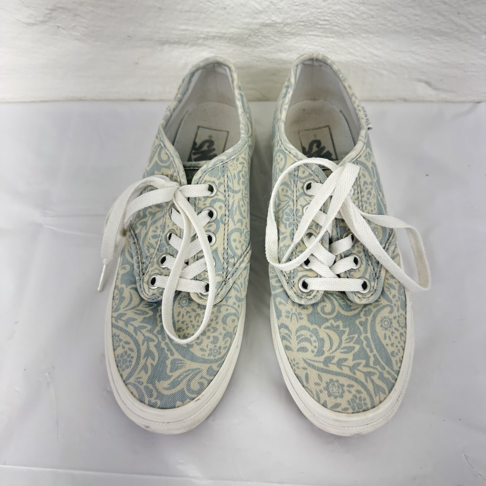 Womens‎ Paisley Vans Shoes Size 6 Blue & Cream Color